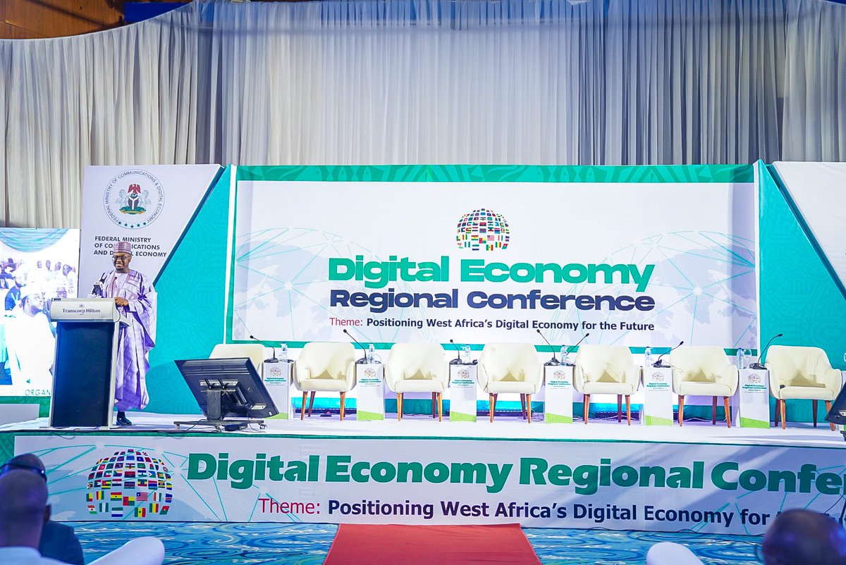 FMCIDENigeria's tweet photo. Views from day 2 of the maiden Digital Economy Regional Conference held in Transcorp Hilton, Hotel, Abuja, Nigeria.
The Conference was with the theme: Positioning West Africa’s Digital Economy for the Future.
CHIEF HOST: Minister @ProfIsaPantami 🇳🇬.
#DigitalEconomyConference https://t.co/0WRKLpZBZE