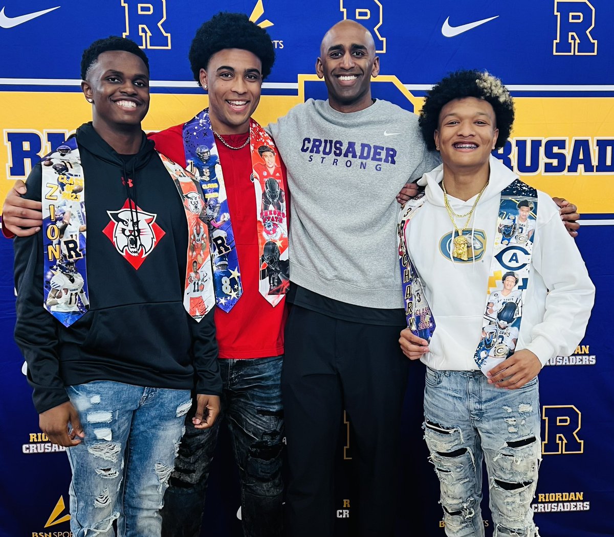 Special day at the R as these 3 signed their LOIs to continue their football careers at the D1 level. So proud of them for being true student-athletes and opening doors for future Crusaders. Congrats Zion, Zay and ZZ on achieving your goals. #WeR #PurpleReign #CrusaderStrong