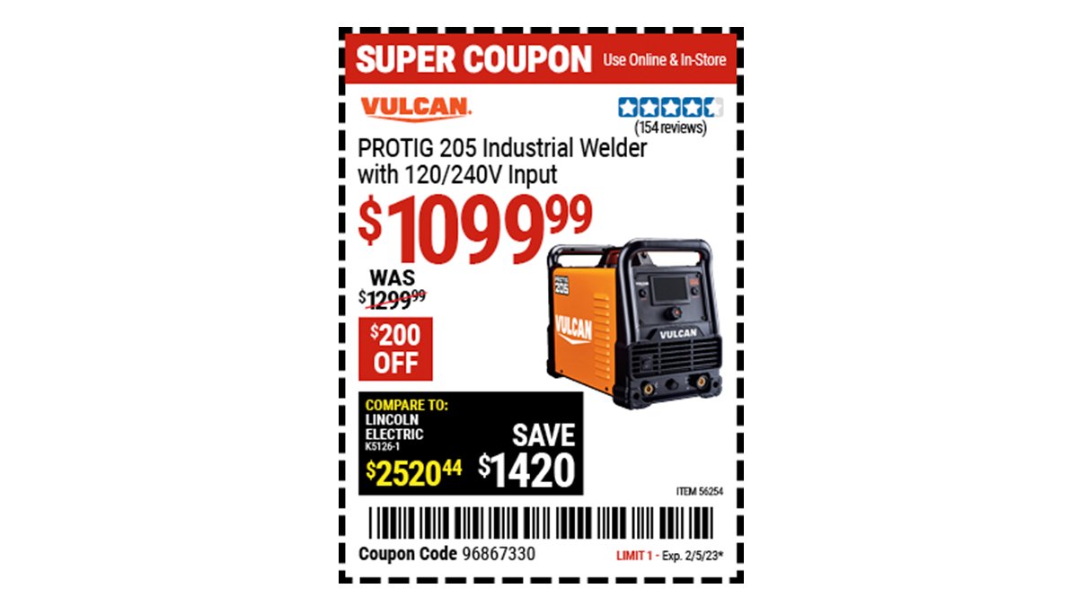 Harbor Freight on Twitter "Buy the ProTIG 205 Industrial Welder With