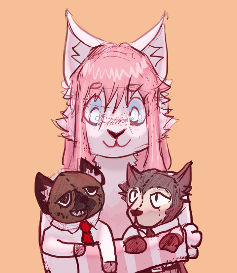 Tepdep's tweet photo. art of a friend with some plushies #furry #furryart #art #haida #legoshi https://t.co/rYRYEVk8lG