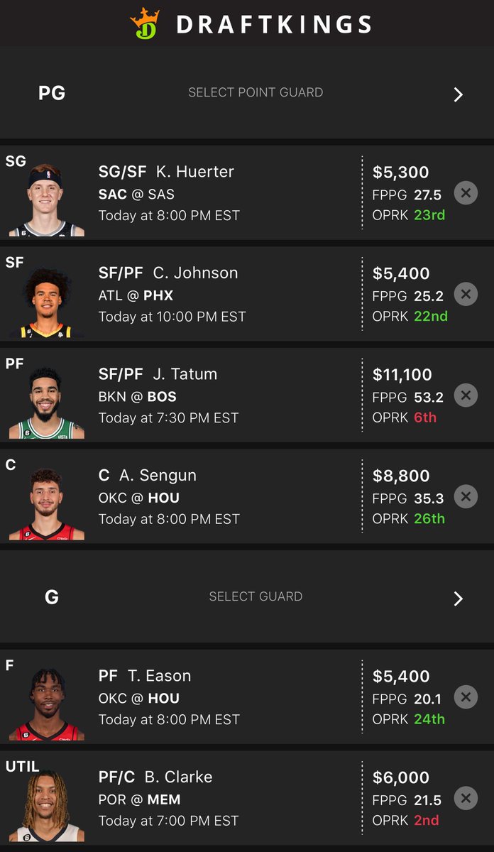 Here yall go some of my favorite plays today lets get it! #dfs #draftkings #nba #NBA #DraftKings