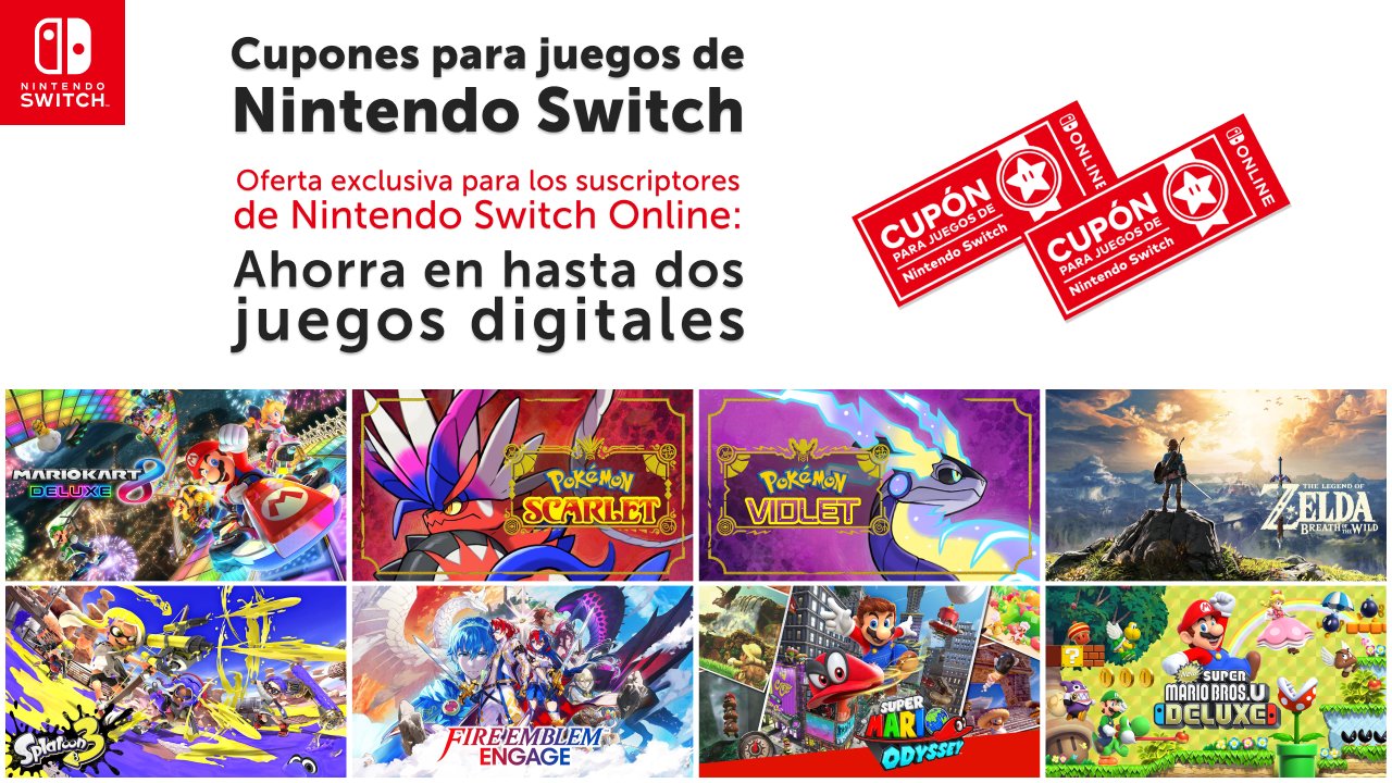 Nintendo Latinoamérica on X: Suscriptores de #NintendoSwitchOnline pueden  adquirir un par de cupones para juegos de #NintendoSwitch y canjear cada  cupón por un juego digital disponible en el catálogo. ¡Juegos como  #Splatoon3, #