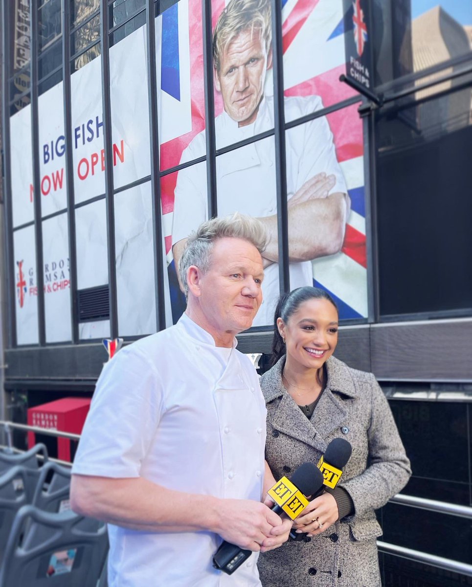 By the looks of the first pic you’d think I speak <a href="/GordonRamsay/">Gordon Ramsay</a>! 🗣️🤣 Quite the reverse actually. (All in good of course!) Fish, chips &amp; an insult from THE Gordon Ramsay?! Success!!! 🙌🏽 Great food and even better times at his new Times Square restaurant. #gordonramsay