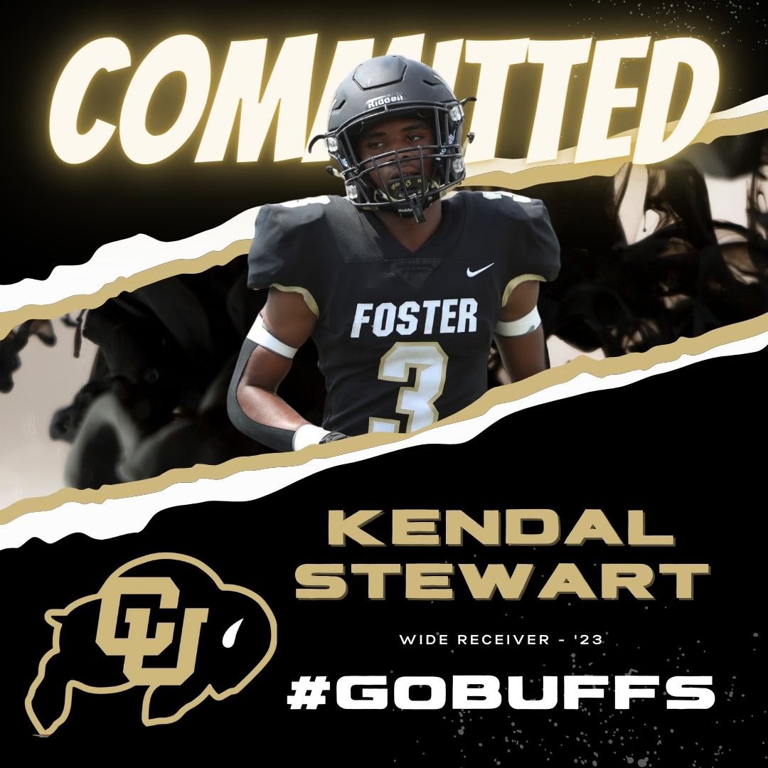 KendalStewart15's tweet photo. Committed!!! @Footwork_King2 @TimBrewster @buffs4life2 @FosterFootball @CoachBartolone #CoachPrime #skoobuffs https://t.co/8uJQeGmC4i
