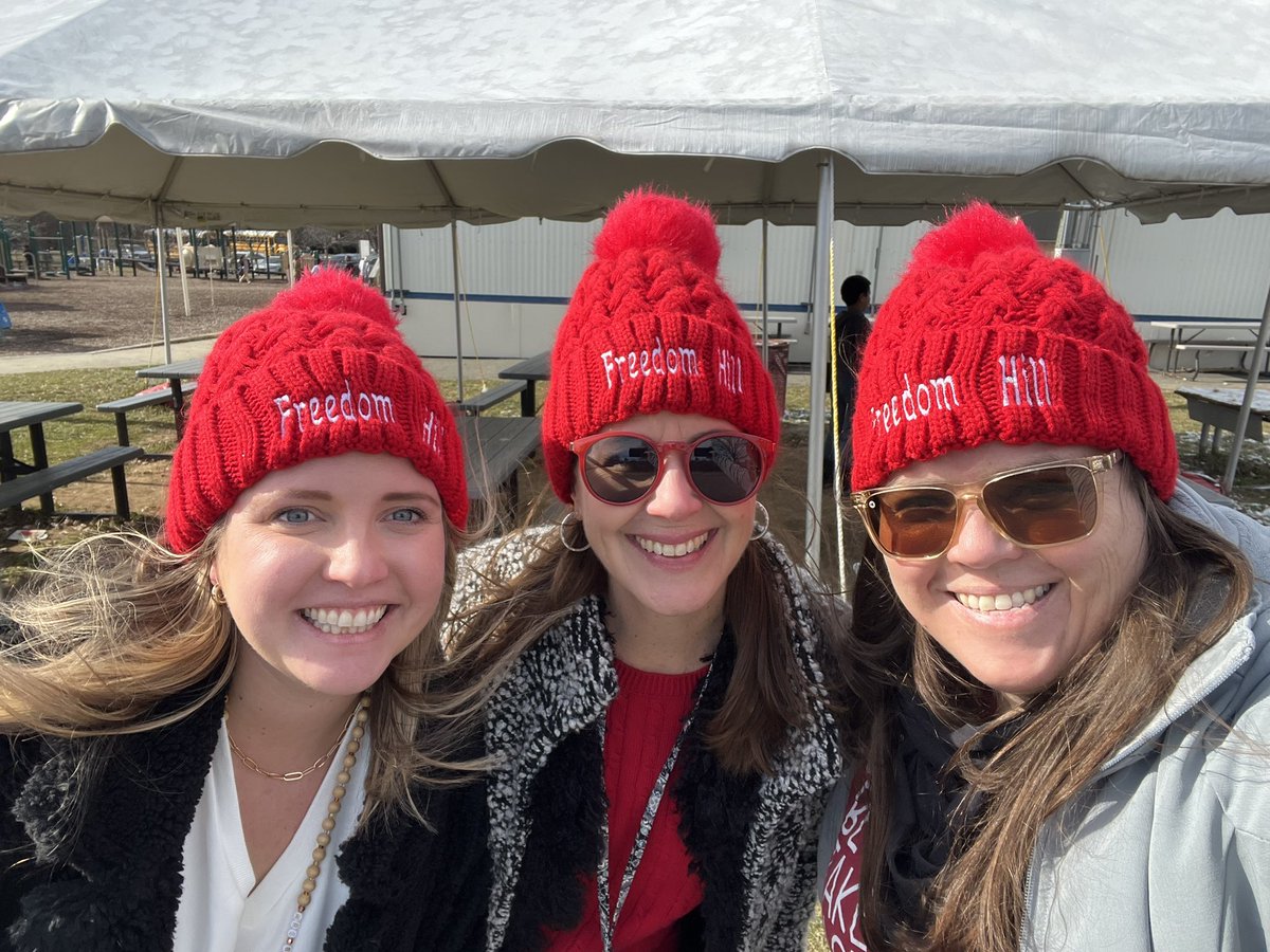 Matching hats to keep our team warm at recess! 🥰Side benefit - kids will always be able to see us! 😆 <a href="/ABKTeaches/">Allison B. Kelly</a> <a href="/MsLaynesClass/">Jessica Blumer</a> <a href="/FreedomHillES/">Freedom Hill ES</a> #fhhighlights