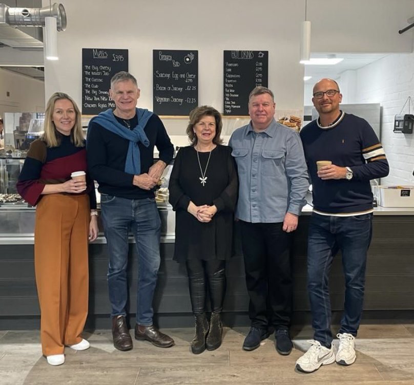 MairiMMcInnes's tweet photo. Great to see @PwC_Scotland’s @clairereid111 &amp; Jack Smith with Glasgow office neighbours #LaunchCoffee, continuing founder - Craig Johnson’s - spotlight. They joined Elaine C Smith and @BBCRadioScot @BBCJohnBeattie 💪🏻Let’s all support! #Purpose #SocialEnterprise #TogetherWeSolve https://t.co/X5FFpTBBa9