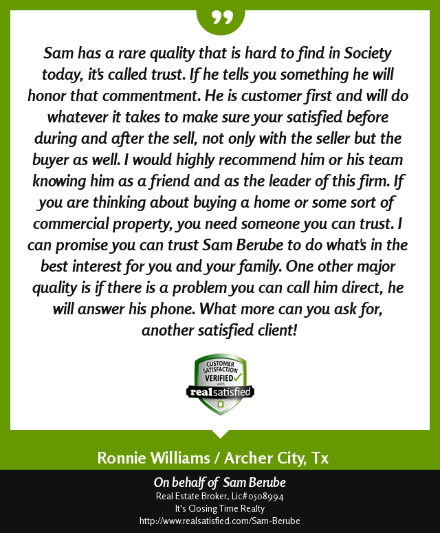 SamBerube's tweet photo. How amazing to get this kind of recommendation from a client. https://t.co/E0Km53YHGZ via @realsatisfied https://t.co/EfiIl9Vi78