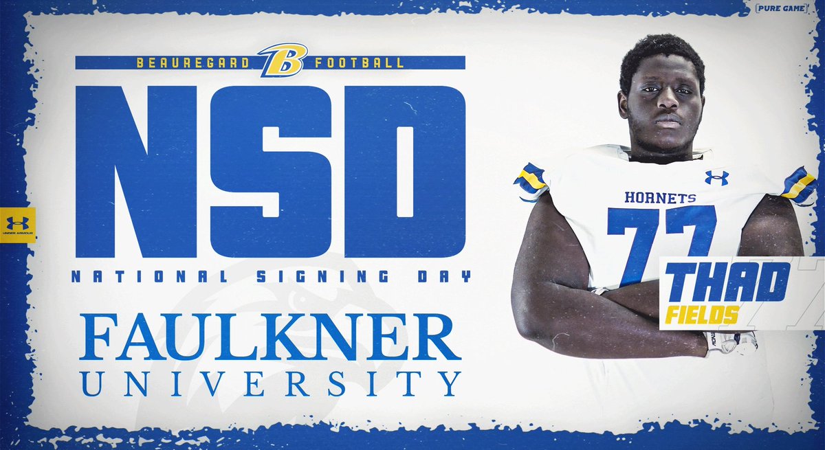 Beauregard Recruiting (@recruithornets) on Twitter photo Congrats <a href="/thadfields123/">Thad Fields</a> on signing with <a href="/FaulknerFTBL/">FaulknerFootball</a> today! #NSD2023
#BuiltByBeau #TheClimb Congrats <a href="/thadfields123/">Thad Fields</a> on signing with <a href="/FaulknerFTBL/">FaulknerFootball</a> today! #NSD2023
#BuiltByBeau #TheClimb