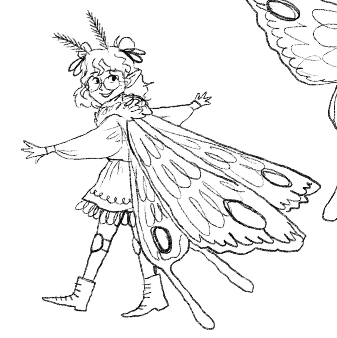 When life is too much sometimes you gotta be a little silly and draw yourself as a fairy 