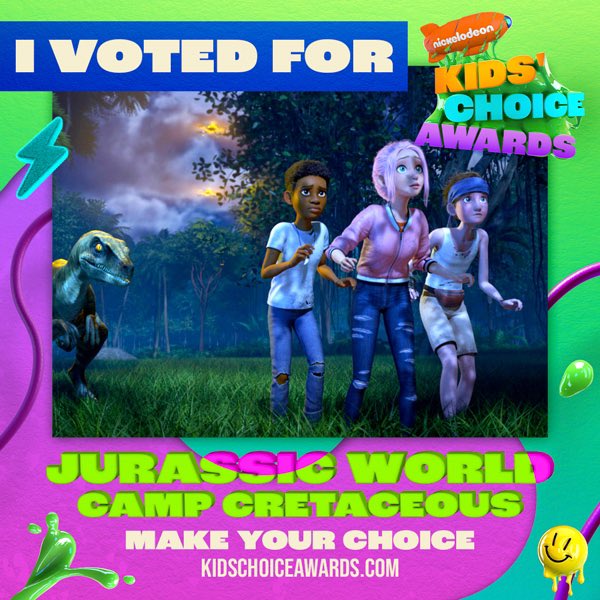 Good news: #TheRiseOfGru, #JurassicWorldCampCretaceous, #WimpyKid and more have been nominee at the #KCA. To vote go to KidsChoiceAwards.com