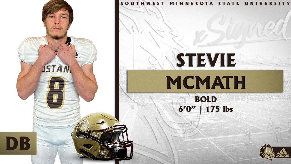 SMSU Football (@smsufootball) on Twitter photo 🐴Welcome to the Mustang Family!🐴
Stevie McMath
6’0 - 175lbs - DB
Olivia, MN
.
.
.
Show him some love! <a href="/McMath_Stevie/">Stevie McMath</a>
#LetsRide #M4L 🐴Welcome to the Mustang Family!🐴
Stevie McMath
6’0 - 175lbs - DB
Olivia, MN
.
.
.
Show him some love! <a href="/McMath_Stevie/">Stevie McMath</a>
#LetsRide #M4L