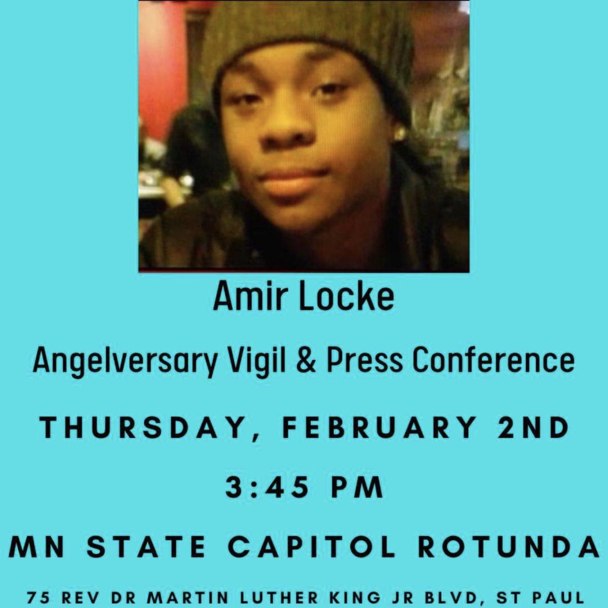 bravenew1's tweet photo. #JusticeForAmirLocke murdered by MPD in 9 seconds. Frey & friends called him a suspect slandering his name. Freeman let the cops escape accountability. He was armed due to fear whipped up by the incessant drumbeat of media reports of how unsafe Mpls is. #TheWholeDamnSystem https://t.co/n56VzNiUp4