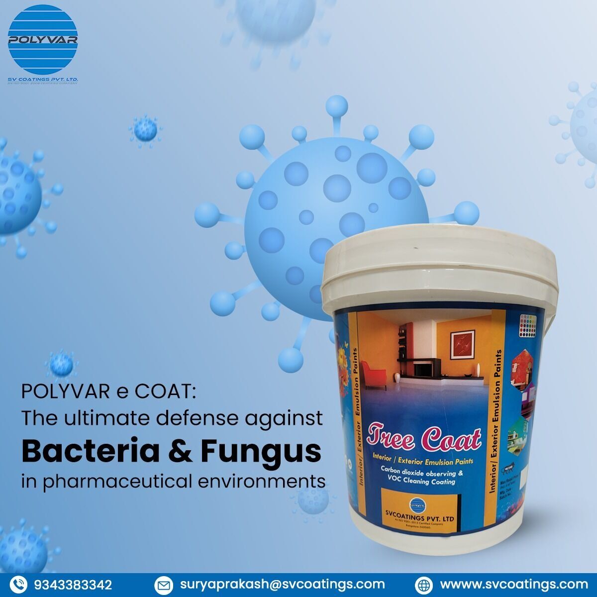 SVCOATINGS1's tweet image. POLYVAR e COAT:
The ultimate defense against Bacteria &amp;amp; Fungus in pharmaceutical environments

Our Contact Details-:
📞9343383342
📧suryaprakash@svcoatings.com

#interiorpainting #decorpaint #mural #interior #housepainting