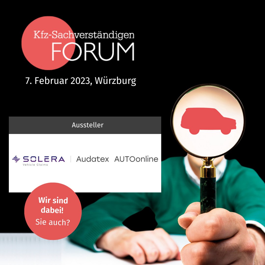 Wir freuen uns auch in diesem Jahr als Aussteller beim KFZ-Sachverständigen Forum am 07. Februar 2023 in Würzburg dabei zu sein.
Sie möchten uns am Stand besuchen? Dann nutzen Sie unseren Rabattcode KSF23-SOME und sichern Sie sich 20% Rabatt auf den regulären Ticketpreis.

En ...