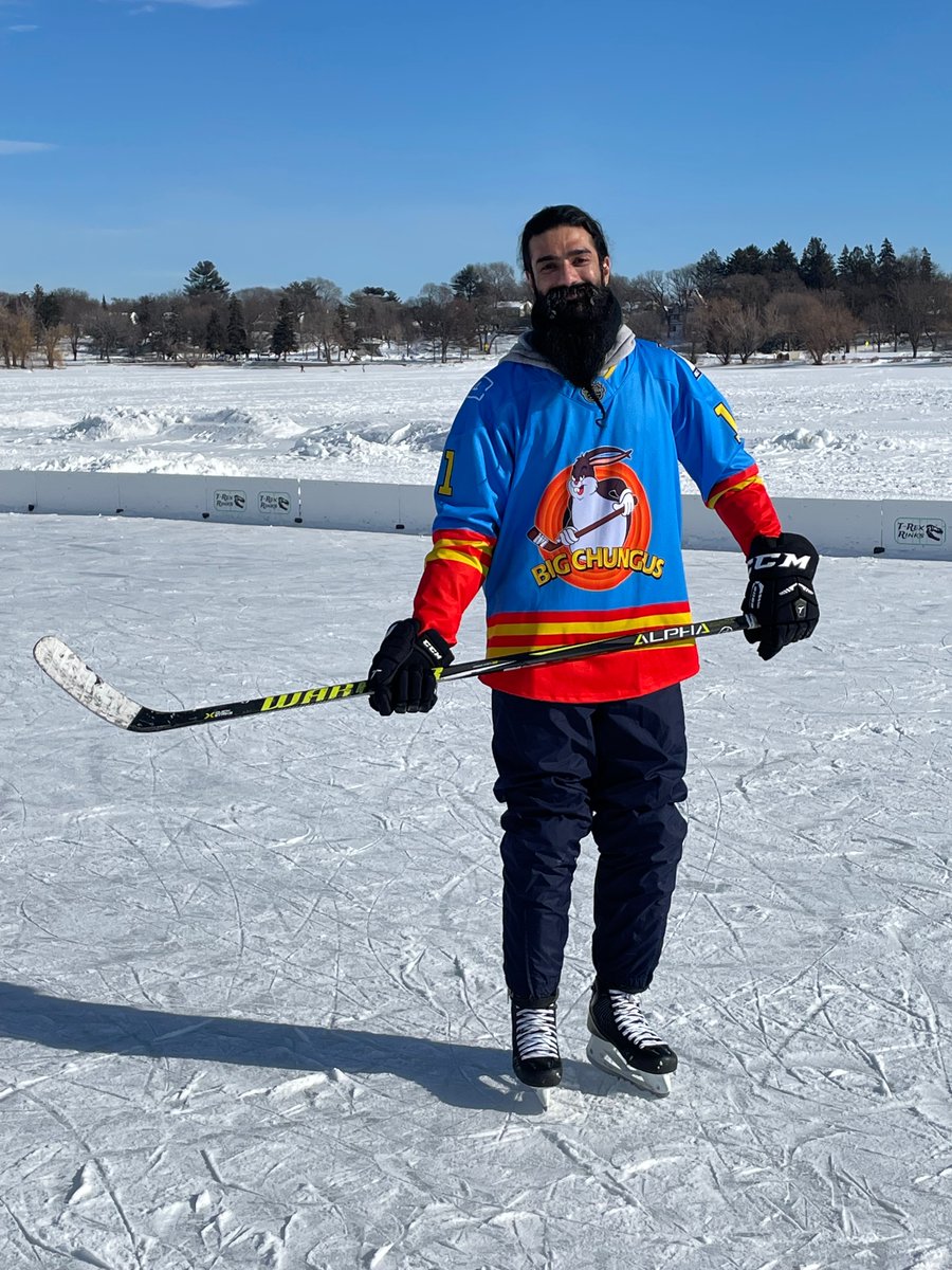 surjansingh_'s tweet photo. First time playing pond hockey for this californian this past weekend. Super fun even when you go 0-4 lol --though I don't miss defrosting my mustache https://t.co/D1WwbB4DEi