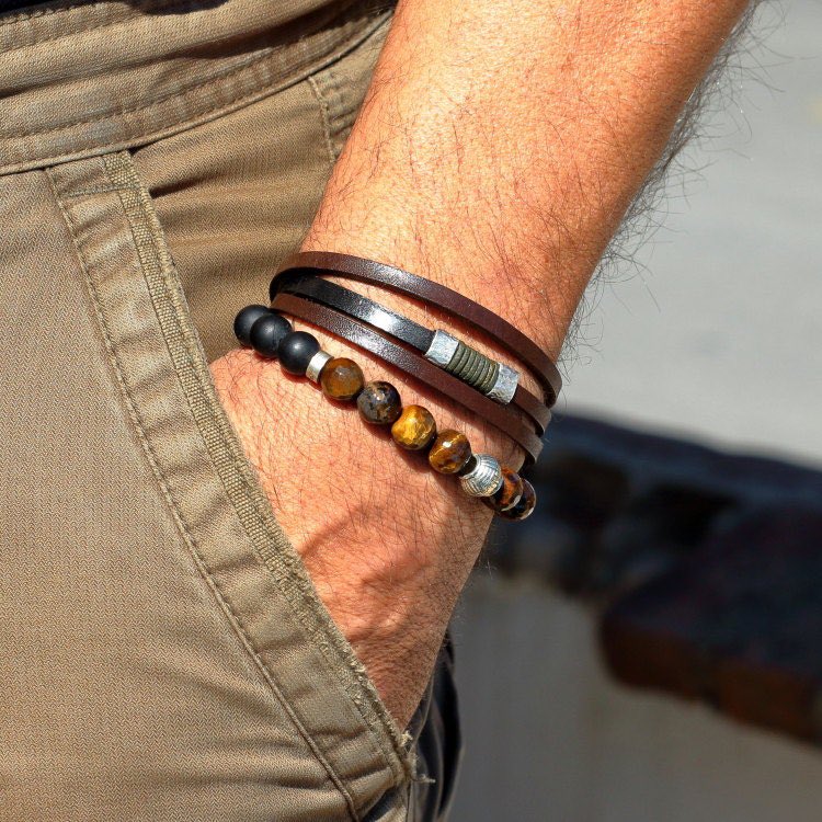 esraleather's tweet image. Excited to share the latest  to my #etsy shop: Personalized Men Leather Bracelet with tiger and onyx for Husband, #Sobergift #CustomEngravedGift #forMen #Boyfriend, #Husband #Son #brown #birthday #easter #black #onyx #yes #stone #menbracelet etsy.me/3HPiGyA