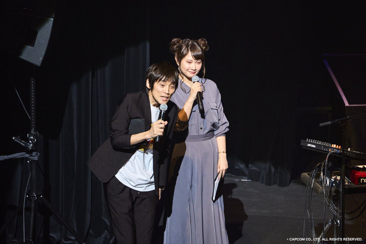 SF35th_Live's tweet photo. ⚡️MC⚡️
🎤吉田尚記氏と浦沢賀奈氏🎤
会場を大いに盛り上げていただきました⤴️✨
下村陽子氏、カプチューンとのトークも必聴です🎧

2/12(日)23:59まで視聴可能。
アーカイブ視聴はこちらから👇
https://t.co/k1IkvgjUVT
#ストリートファイター35周年記念ライブ 
#SF35thLive
#SF35th_Live https://t.co/VXbRBTcZul