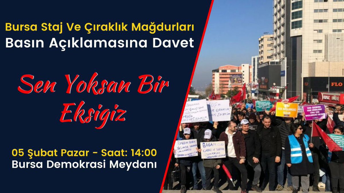 Sen yoksan bir eksiğiz!!!
#StajaAdalet