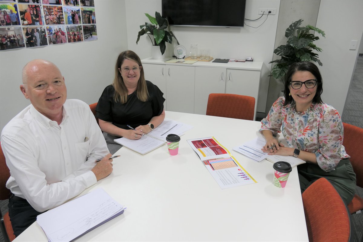 Always a productive meeting when SRJC Chair Rees, Project Officer Liz and State Member for Jordan Charis catch up on the work being carried out connecting employers in #GreaterSpringfield with skilled job seekers.