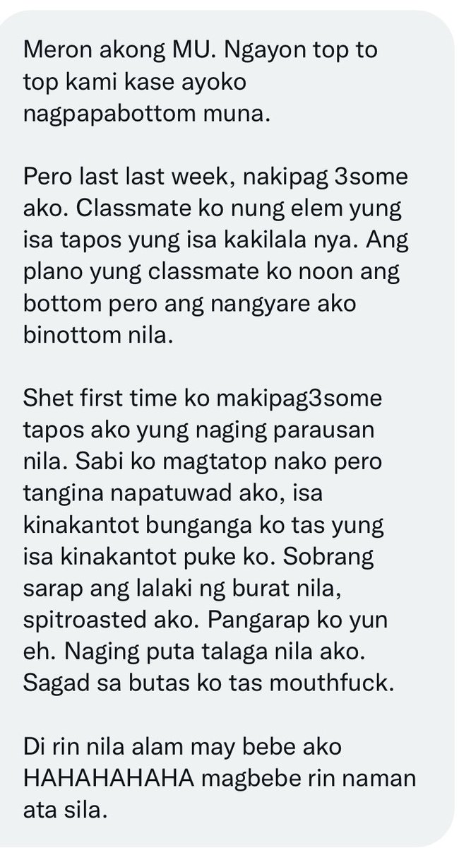 lustforcheating's tweet photo. LUSTFUL CHEATING | ENTRY #021

Usong uso talaga yung top sa jowa pero bottom sa iba ☺️ #cheatingboyfriend #cheatinghusband #cheatingph #cheatingsex #gaycheating #cheatingbf https://t.co/C4DOzKHvkR