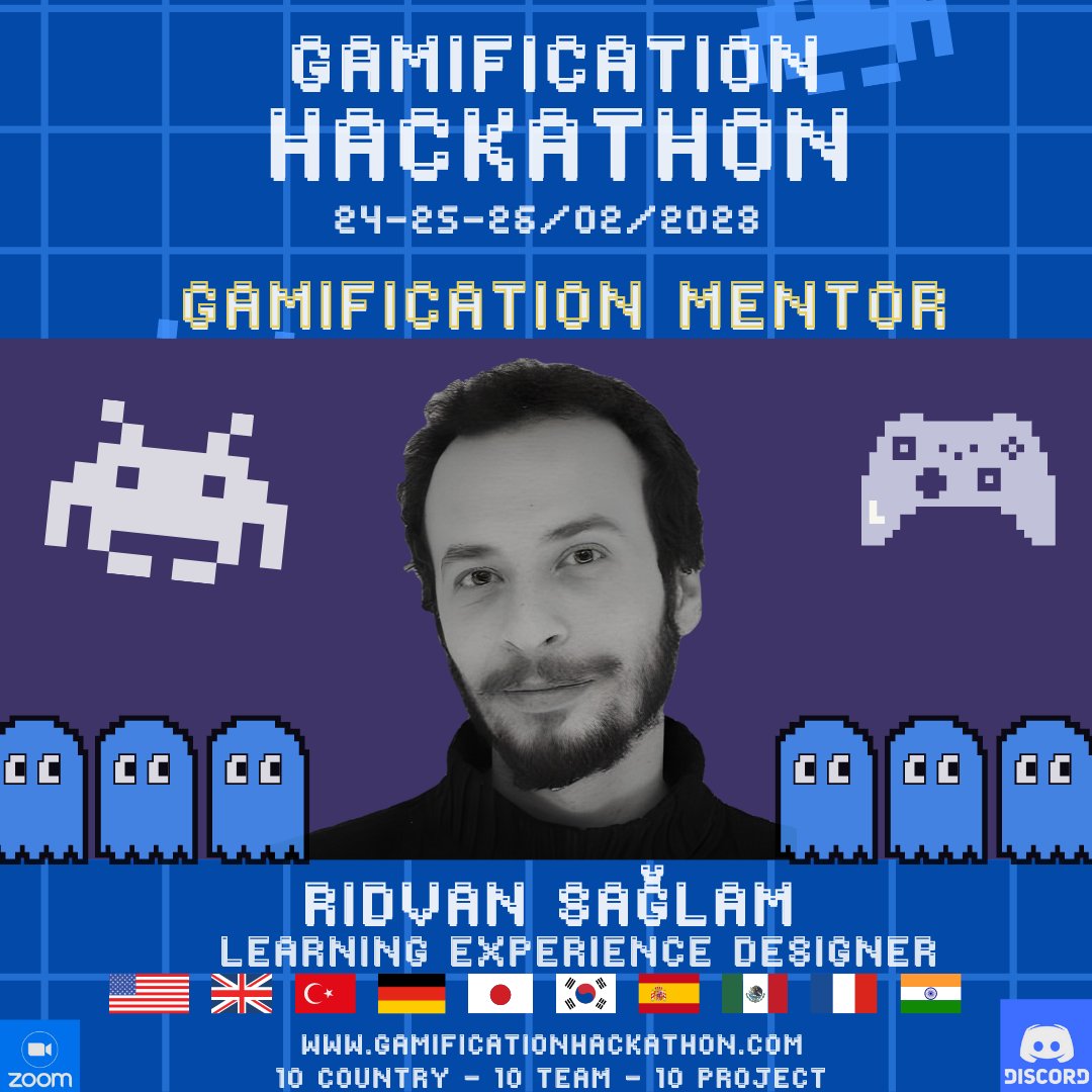 New player in Global Gamification Hackathon <a href="/rbsaglam/">Ridvan Saglam</a>💫
He has deep knowledge and experience in digital learning development tools and instructional design methodologies👾🎮
He will be mentoring teams at Global Gamification Hackathon🤩

👉gamificationhackathon.com

#gamification