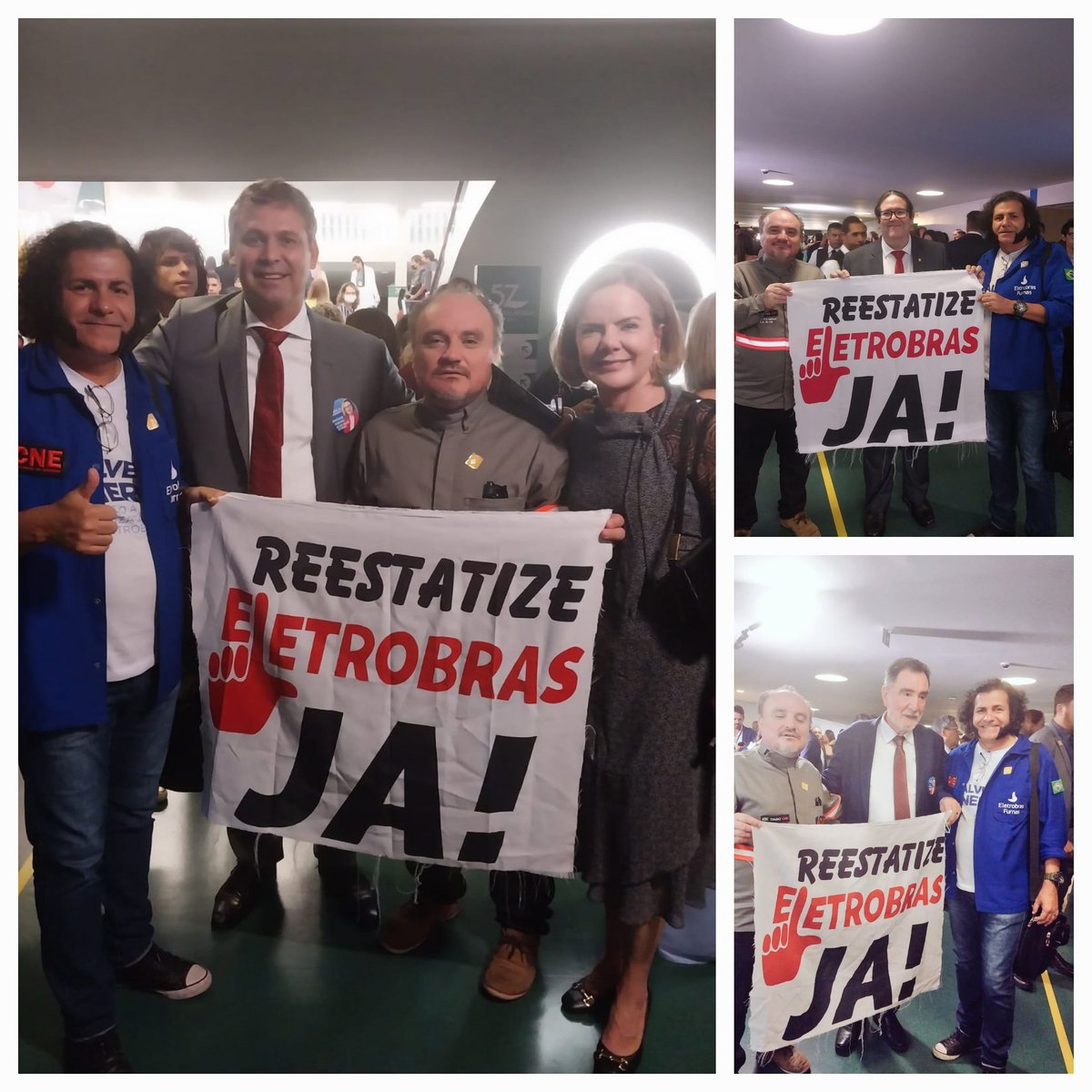 BitucaSalim's tweet photo. Hoje o @ColetivoCNE esteve na Câmara dos Deputados com o @MottaTarcisio do Psol/RJ; @gleisi ; @lindberghfarias ; @Patrus_Ananias juntos pela reestatização da Eletrobras.
#ReestatizaEletrobrasJá
#AEEL #CNE #FNU https://t.co/xIcKaiFNIq