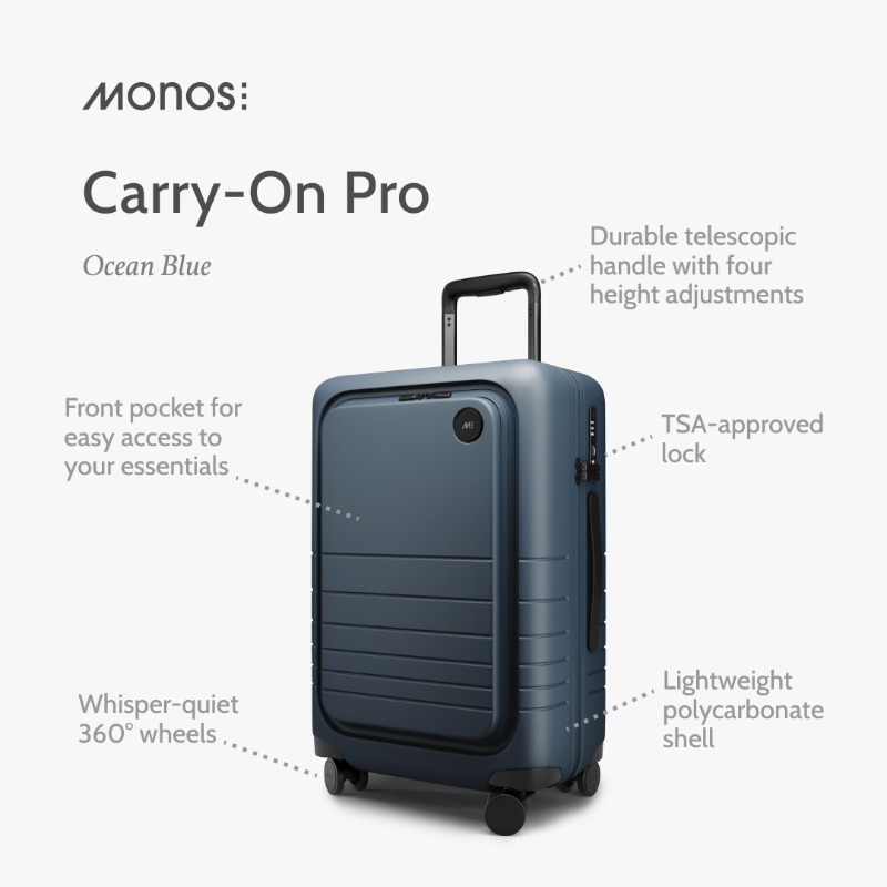 MonosTravel's tweet photo. Award winning luggage designed to help you breeze through security. 6 outer compartment pockets for easy access. Shop now.