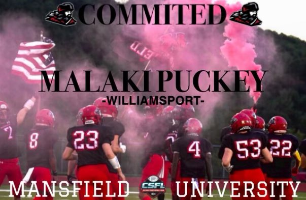 MalakiPuckey's tweet photo. ✨Signing Day✨
I am 100% committed (upon acceptance) to Mansfield University to continue my education in Criminal Justice and on the field with Mansfield Football. Thanks for the opportunities @Coach_JEvans @PositivePearson https://t.co/2rUTRQyQAB