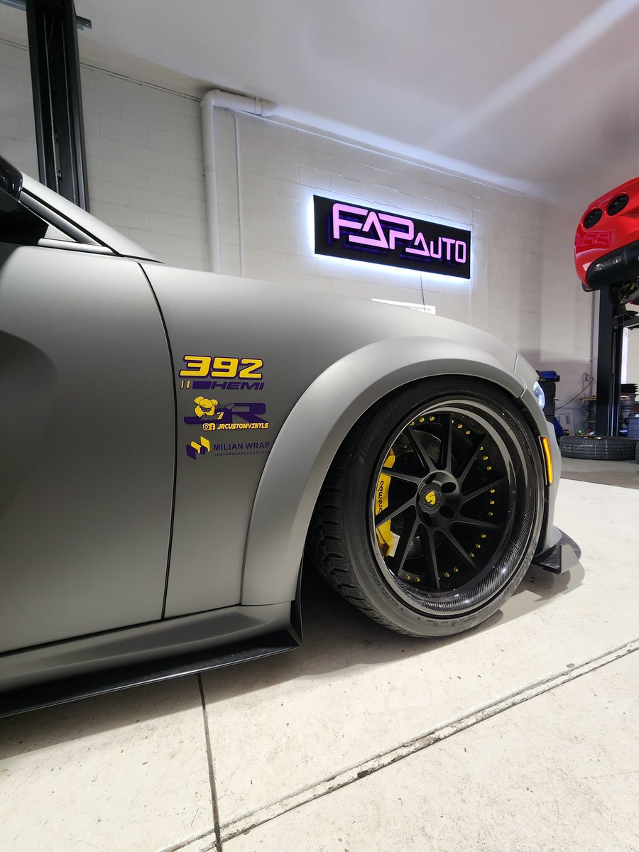 FAPAuto's tweet photo. Aggressive #scatpack coming out the shop this week! #fapauto https://t.co/K5hsXKRIBG