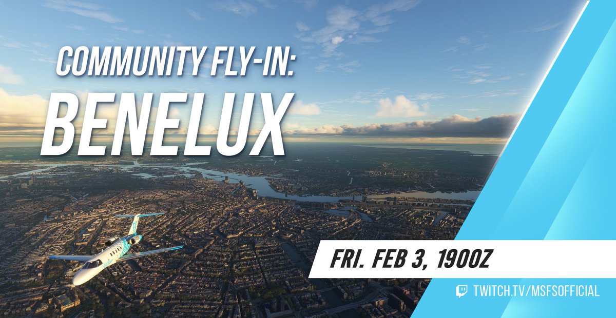 Microsoft Flight Simulator ✈️ on X: For our Community Fly-In this Friday,  we're flying to Benelux - Belgium, the Netherlands, and Luxembourg! 🇧🇪  🇳🇱 🇱🇺 ⏰ Please note that we will be