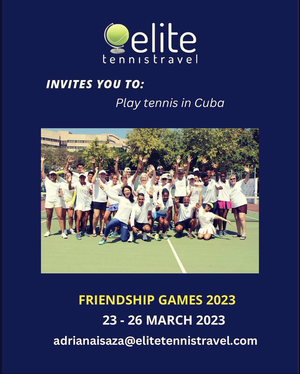Play Tennis in Cuba!! For more info@elitetennistravel.com