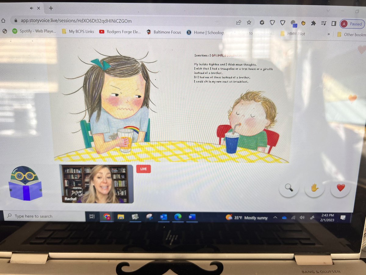 So cool - we got to listen live to a real life author (@rachelvailbooks ) as she read her book: Sometimes I Grumblesquinch for #WorldReadAloudDay ! Adding this one to our classroom library immediately! #kindergarten #bigfeelings <a href="/mrowlandRFES/">Michele Rowland</a> <a href="/RodgersForgeES/">Rodgers Forge</a> <a href="/BaltCoPS/">Baltimore County Public Schools</a>