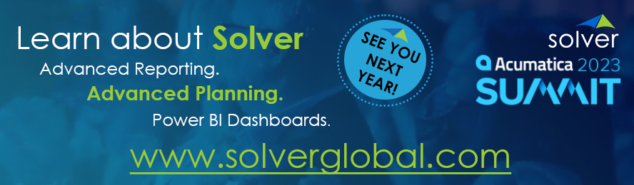 We had such a great time seeing everyone at #AcumaticaSummit! 

Whether you’re training or travelling today, enjoy your day! We look forward to seeing everyone next year! 

Remember, if you need more info about Solver for Acumatica, check out this page: hubs.li/Q01z88ng0