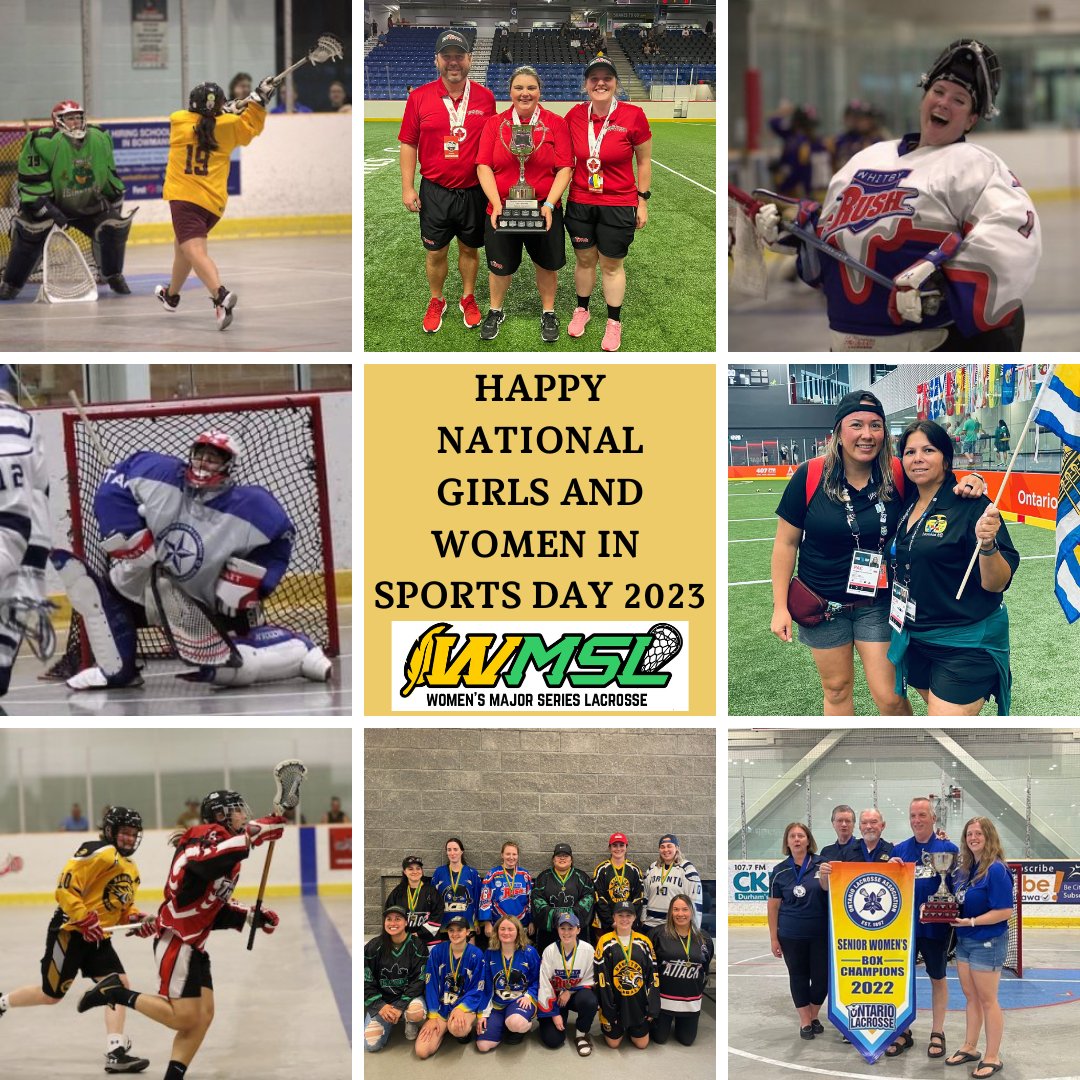 Happy #NationalGirlsAndWomenInSportsDay to all the WMSL Women as today's your day! Women and Girls play box lacrosse too. We deserve to play! 🥍

#WMSL #Lacrosse #Boxlacrosse #womeninsports #Womenslacrosse #NGWSD #NGWSD2023