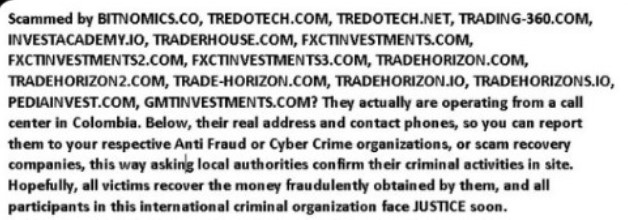 JorgeAlBenitez's tweet image. Check multimillion EE ring of #cryptoscammers targeting thousands of potential victims daily in UK, Canada, Europe from &quot;call center&quot; TNT Solutions SAS, Calle 93 #11-26, 3er Piso, Bogotá, Colombia. +57 322 7664543, +57 322 7664585. DM for details. #fxacademy.io #traderacademy.io