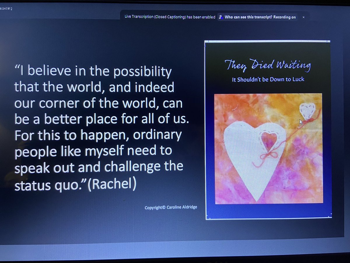 A wonderful event #TheyDiedWaiting People shouldn’t have to parade their grief to be heard or seen. Real stories, real people 💜 @CarolineAldrid5 @TownCloseEmma @LisaTMSA thanks to you all for sharing and helping professionals to understand