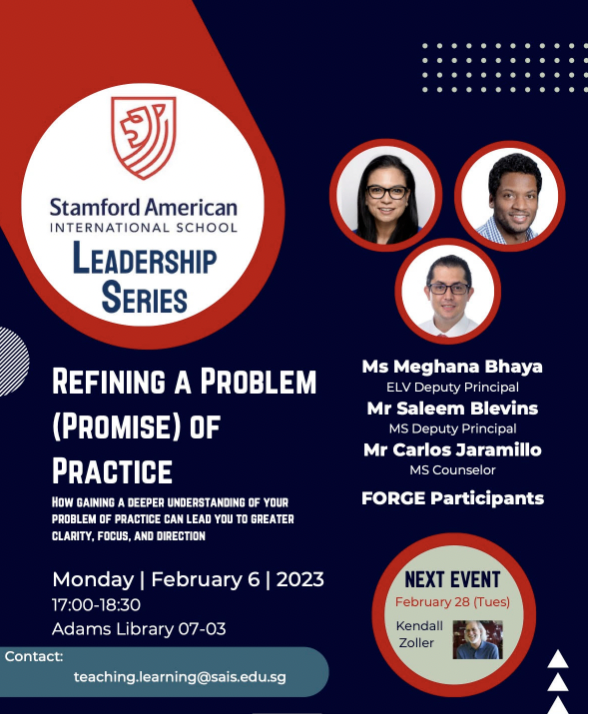 Using all of our in-house @SAISSingapore experts to learn from one another. Stamford Leadership Series. Thrilled and humbled to have the opportunity to present to our leaders and aspiring leaders alongside these two magnificent educators @meghana_bhaya & Saleem Blevins #SAISRocks