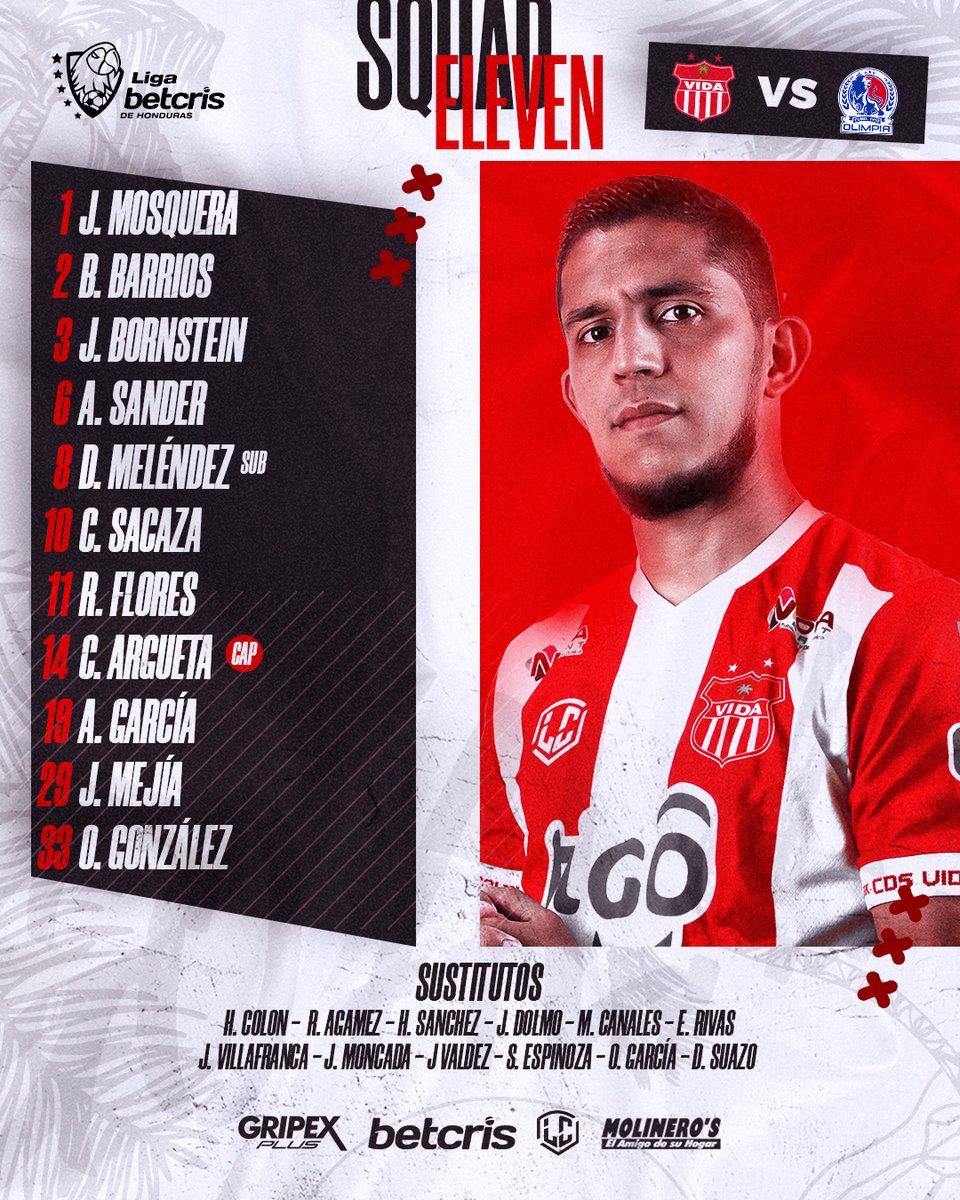 cdsvidaoficial's tweet photo. 🔥⚔️ ¡NUESTRO XI GUERREROS DE HOY!🦸
🔜 #VIDAOLIMPIA
.
#CDVIDA #Cocoteros #LaCeiba #PoneleVida #EsaVidaJuegaPaps #OnceInicia https://t.co/tyrOBTef1N