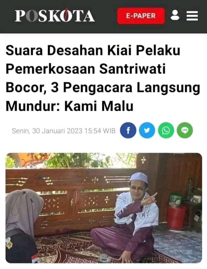 Pesantren yang sejatinya
Tempat mulia dan paling aman
Kini penuh dosa dan menakutkan
Semua karena ulah oknum
Yang tak siap mental dan keimanan
Hingga demikian...
,
,
,
Slmt pagi sobat TL
Tetap semangat dan bahagia
,
,
#SahabatTanpaSekat
#ProlinkKeren