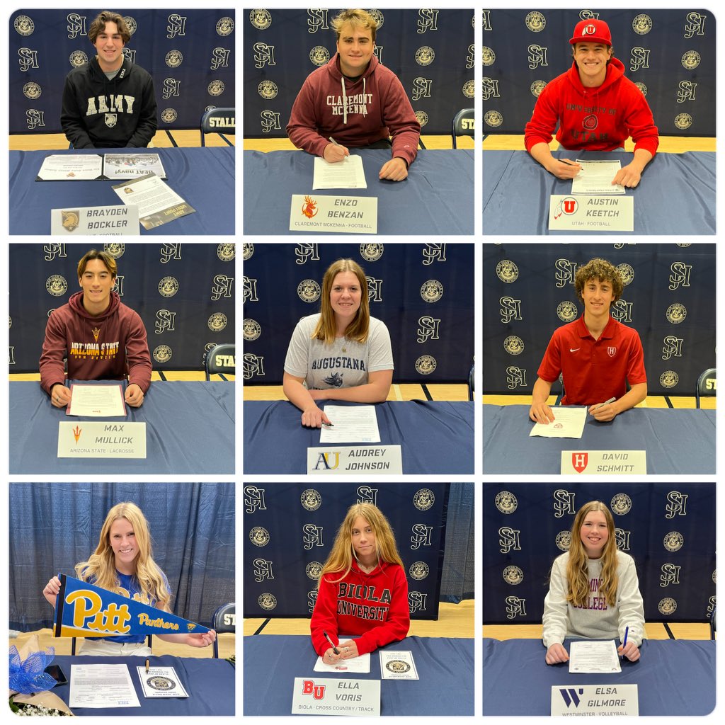 🚨These 9 student athletes all signed NLIs at our Signing Day Ceremony today✍️Congrats &amp; Good Luck💥 

Kaylee Larson 🤸
Audrey Johnson 🏊‍♀️ 
David Schmitt 🏊‍♂️ 
Enzo Benzan 🏈 
Brayden Bockler 🏈 
Austin Keetch 🏈 
Max Mullick 🥍 
Elsa Gilmore 🏐 
Ella Voris 🏃‍♀️ 
 
#RFTB🐎