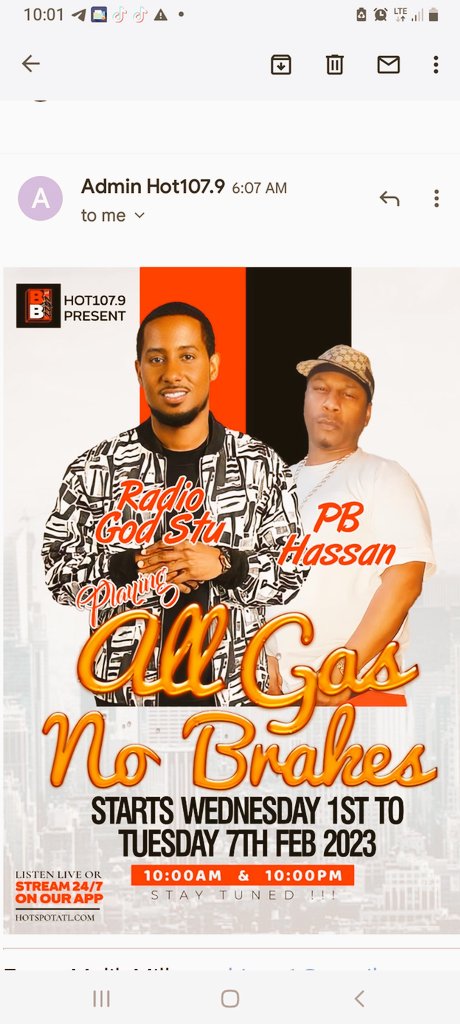 pb_hassan's tweet photo. PB HASSAN features on Hot107.9 with RadioGod Stu. "ALL GAS NO BRAKES" 2023 https://t.co/0qUaQbn8Mr