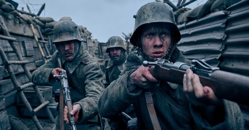 allquietmovie's tweet photo. All Quiet on the Western Front review – anti-war nightmare of bloodshed and chaos.

"Teenage boys quickly find themselves caught up in the ordeal of trench warfare in this German-language adaptation of the first world war novel." - The Guardian