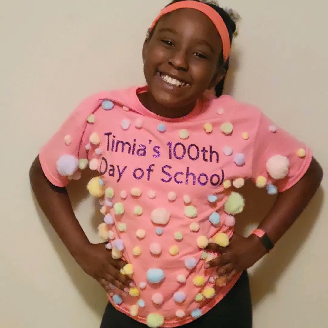 Congratulations to my Little Baby Girl, Timira, for earning PE Student of the Month!!!! Also, the girls had a great time decorating their shirts and celebrating 100 days of school for this school year!!! #wearegroves