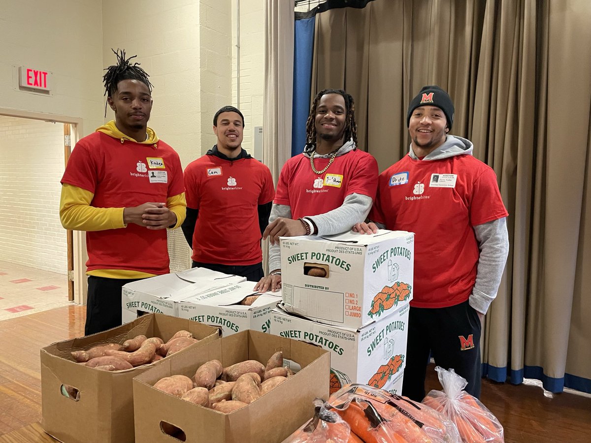 TowsonQB9's tweet photo. TBIAF representing #signingday2023 at @_MustangPride Big Thanks to @BrighterBites for a terrific partnership! Making a difference with Literacy Programs and Nutrition! @TerpsFootball https://t.co/vDPlc6TMJm