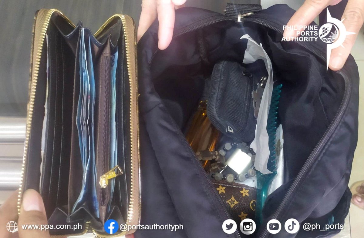 FASmaritime's tweet photo. 𝐆𝐎𝐎𝐃 𝐕𝐈𝐁𝐄𝐒 𝐓𝐇𝐔𝐑𝐒𝐃𝐀𝐘!
Nagsauli ang tatlong (3) lady security screeners ng naiwang black sling bag na naglalaman ng P12,000 cash, iba’t ibang identification cards, cellphone charger, at mga personal belongings sa Port of Surigao noong ika-30 ng Enero 2023. https://t.co/W8Fe8I6AXs