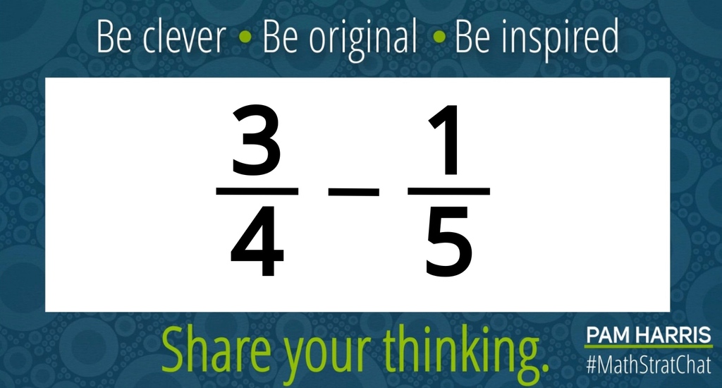 It's time! #MathStratChat! Post your fav or a clever solution! Tell us about your reasoning. Comment on others’ strategies.

Learn the major strategies?!
Workshop reg is OPEN! bit.ly/PHworkshops

#MathIsFigureOutAble
#MTBoS #ITeachMath #Elemmathchat #MSmathchat #HSmathchat