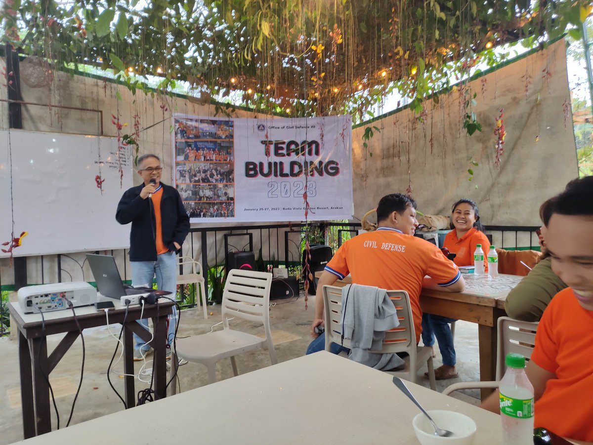 CivilDefenseR12's tweet photo. The OCD XII held a Team Building event at the Buda Vista Garden Resort, Arakan on January 26, 2023. The event's purpose was to foster teamwork, collaboration, and camaraderie among the organization's members.

#OCDXII #TeamBuilding #ArakanBudaVista https://t.co/prK3KgV7K9