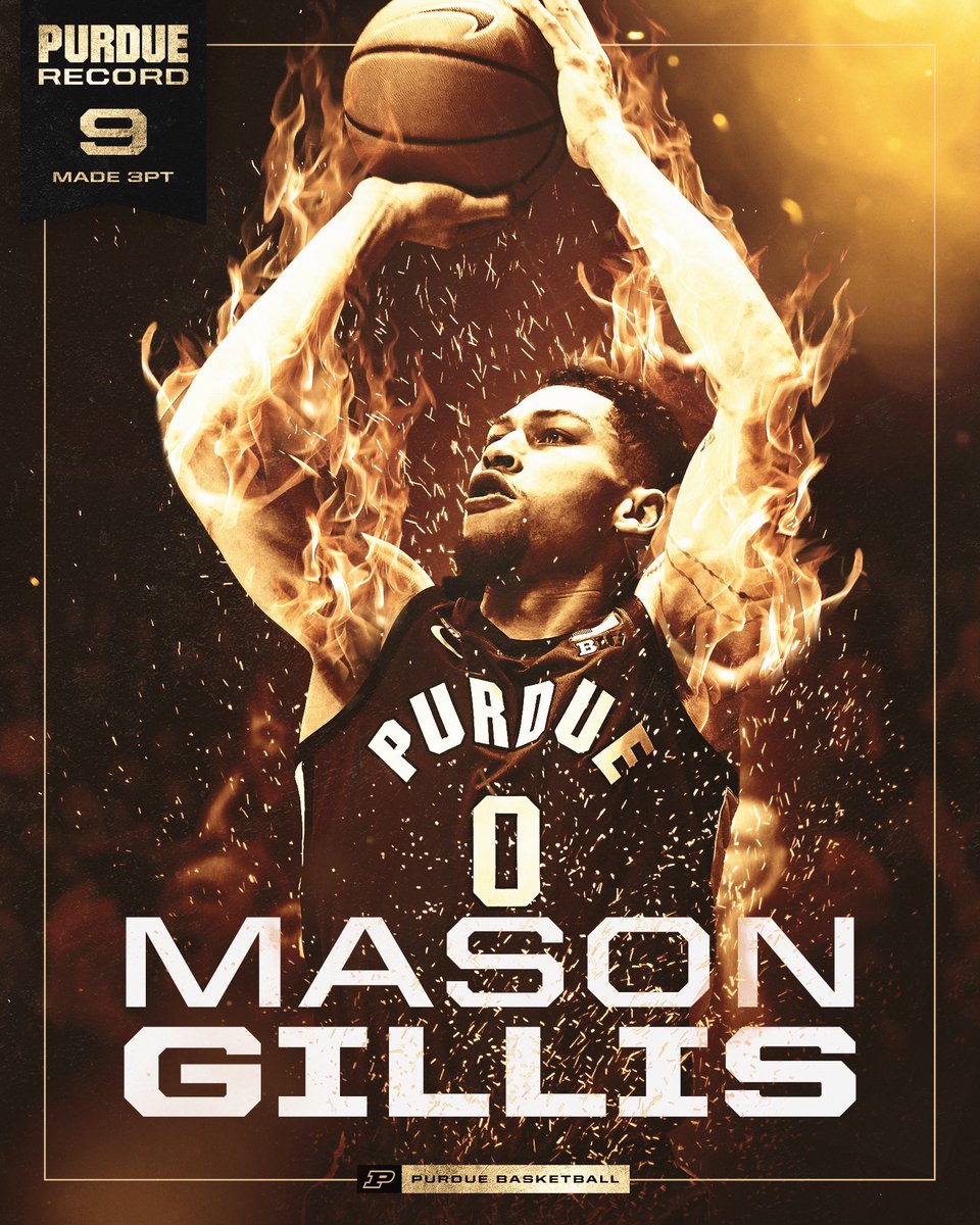 BoilerBall's tweet photo. ✅ Mason Gillis' 29 points tonight for Purdue were the most points off the bench by a major conference player this season.
✅ His 9 3-pointers are the 2nd most in school history and tied for the most by ANYONE in Mackey Arena history — most by a Purdue player.

H/T @ESPNStatsInfo https://t.co/a3TVl6QuAG