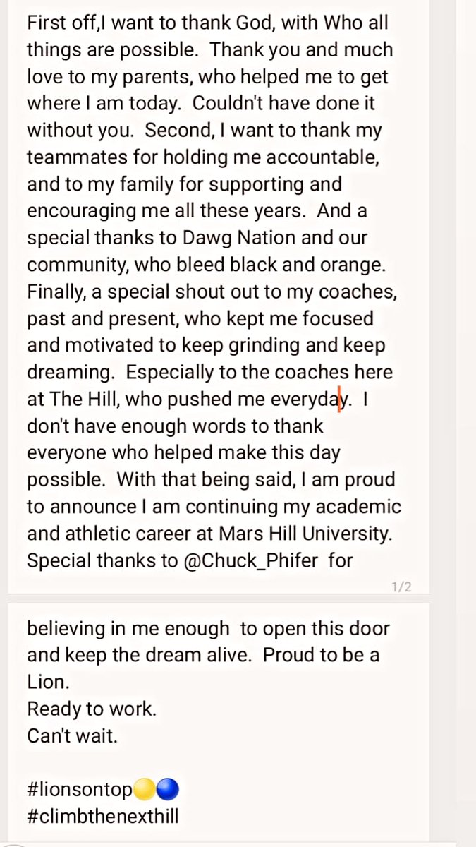 100%committed to <a href="/MarsHill_FB/">MHU Football</a> Ready to work. <a href="/chuck_phifer/">Chuck Phifer</a> @Coach_Hillin <a href="/CoachTimClifton/">Tim Clifton</a> #lionsontop 🟡🔵