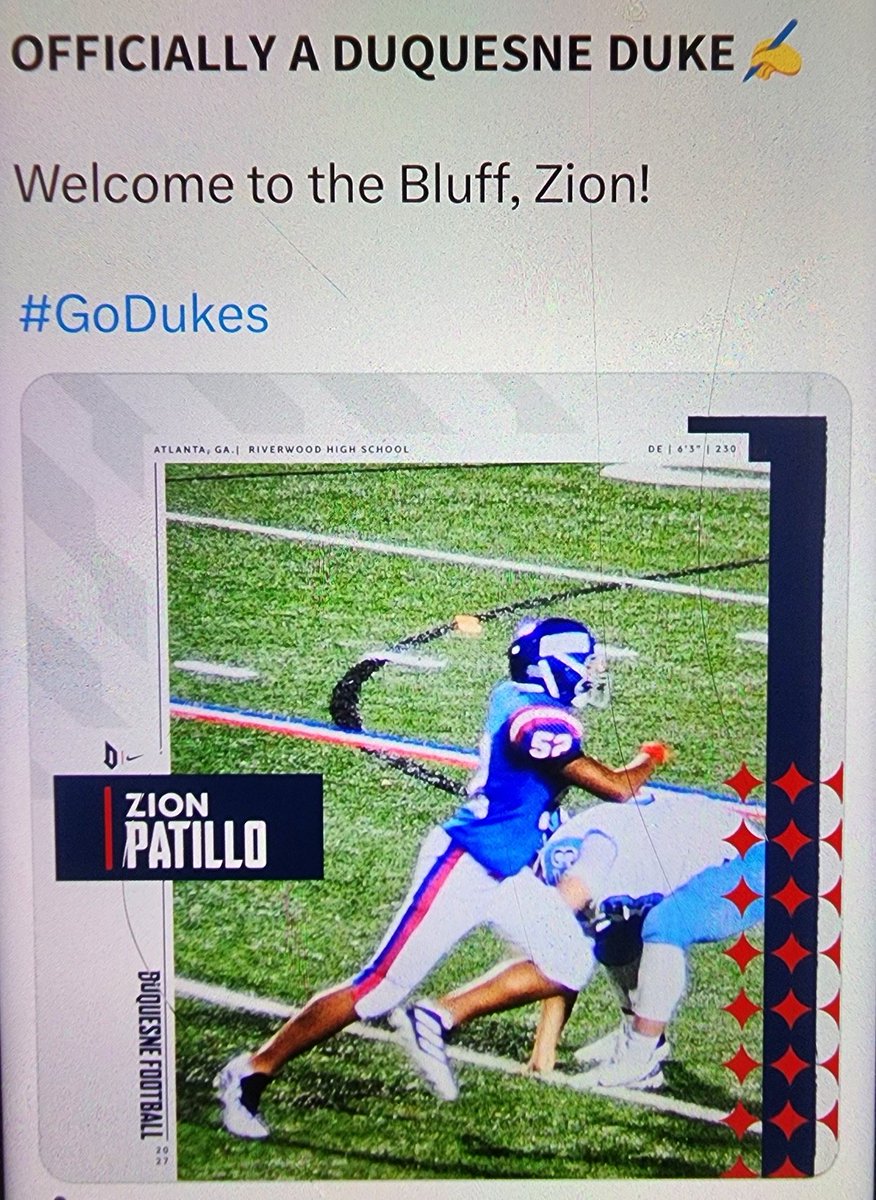 All Glory goes to Jesus Christ for allowing me to become part of the Duquesne Football Family. Thanks Mom and Dad. God Bless